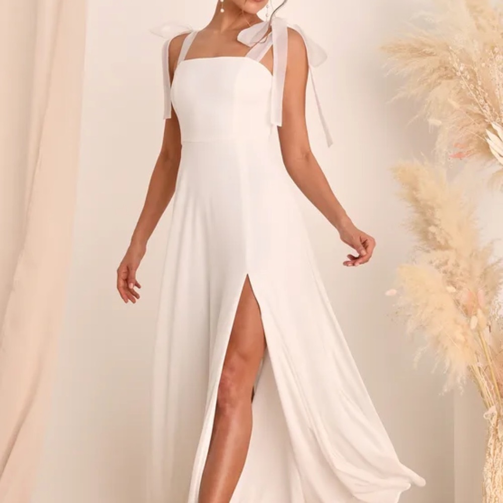 White engagement party dress